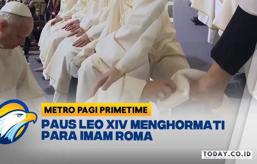 momen paus leo basuh kaki