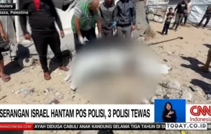serangan Israel pos polisi Gaza